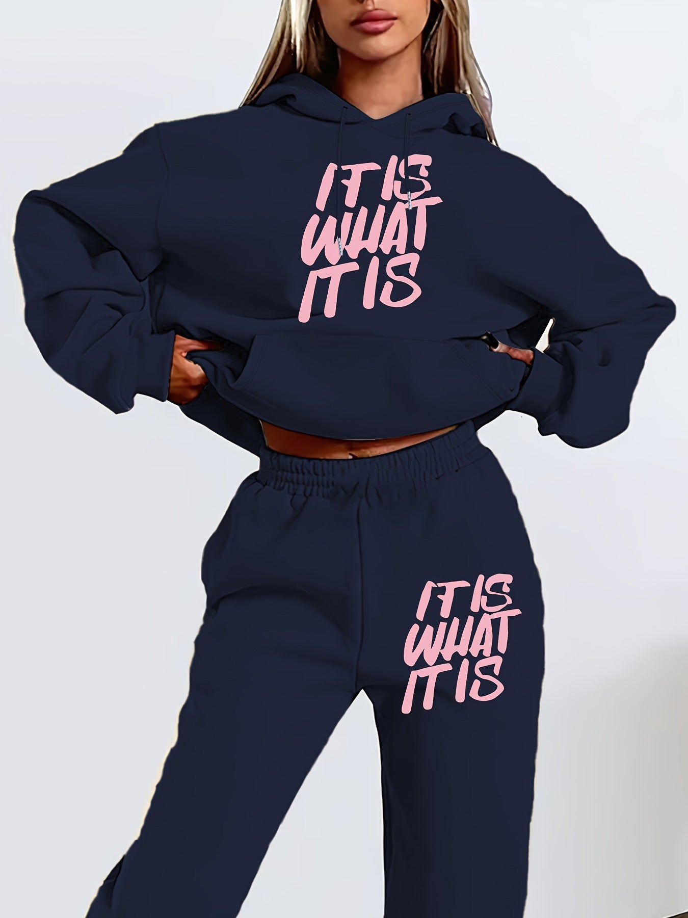 Damen Jogginganzug Statement-Print Lässiger Schnitt Norvielle