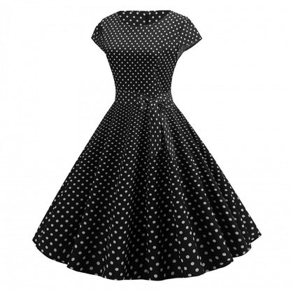 Damen Swingkleid Punkte Elegante Taillierung Norvielle