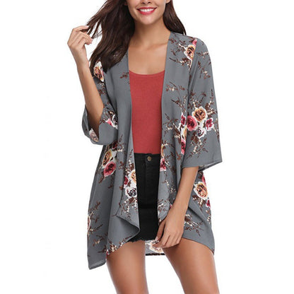 Damen Kimono-Cardigan Blumenmuster Norvielle
