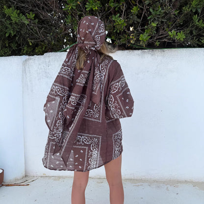 Damen Kimono-Jacke Bandana-Optik Tailliert Norvielle