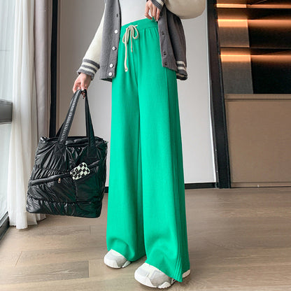 Damen Komfort-Hose Plissiert Elastischer Bund Weites Bein Norvielle