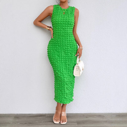 Damen Figurschmeichelndes Midi-Kleid Struktur Norvielle