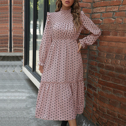 Damen Maxikleid Punktmuster Rüschen Norvielle