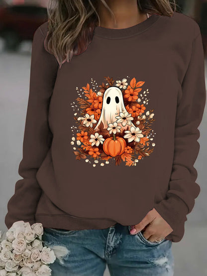 Damen Sweatshirt Herbstmotiv Gruselig Norvielle