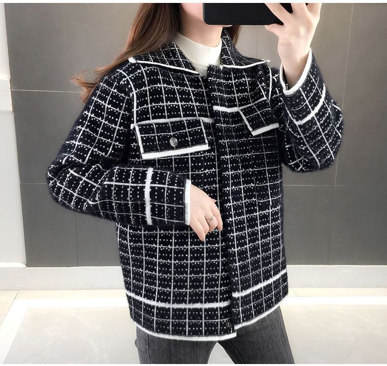 Damen Karojacke Strukturiertes Design Praktische Taschen Norvielle