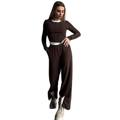 Damen Lounge-Set Klassischer Kragen Weites Design