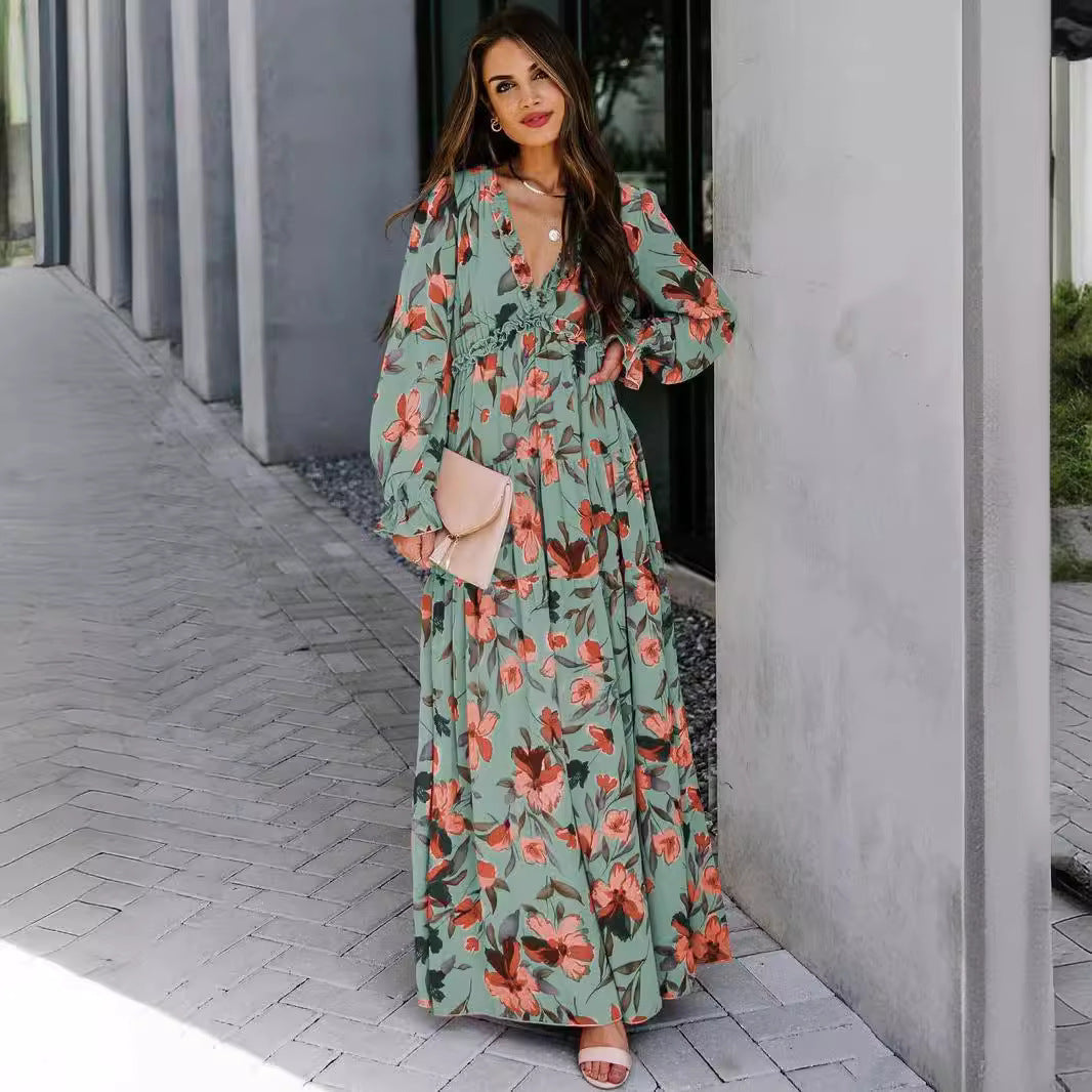 Damen Maxikleid Floralmuster Norvielle