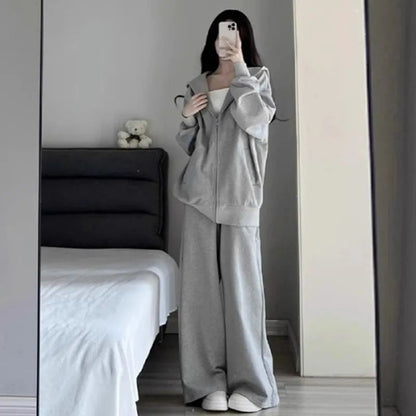 Damen Oversized Sportanzug Kapuze Taschen Norvielle
