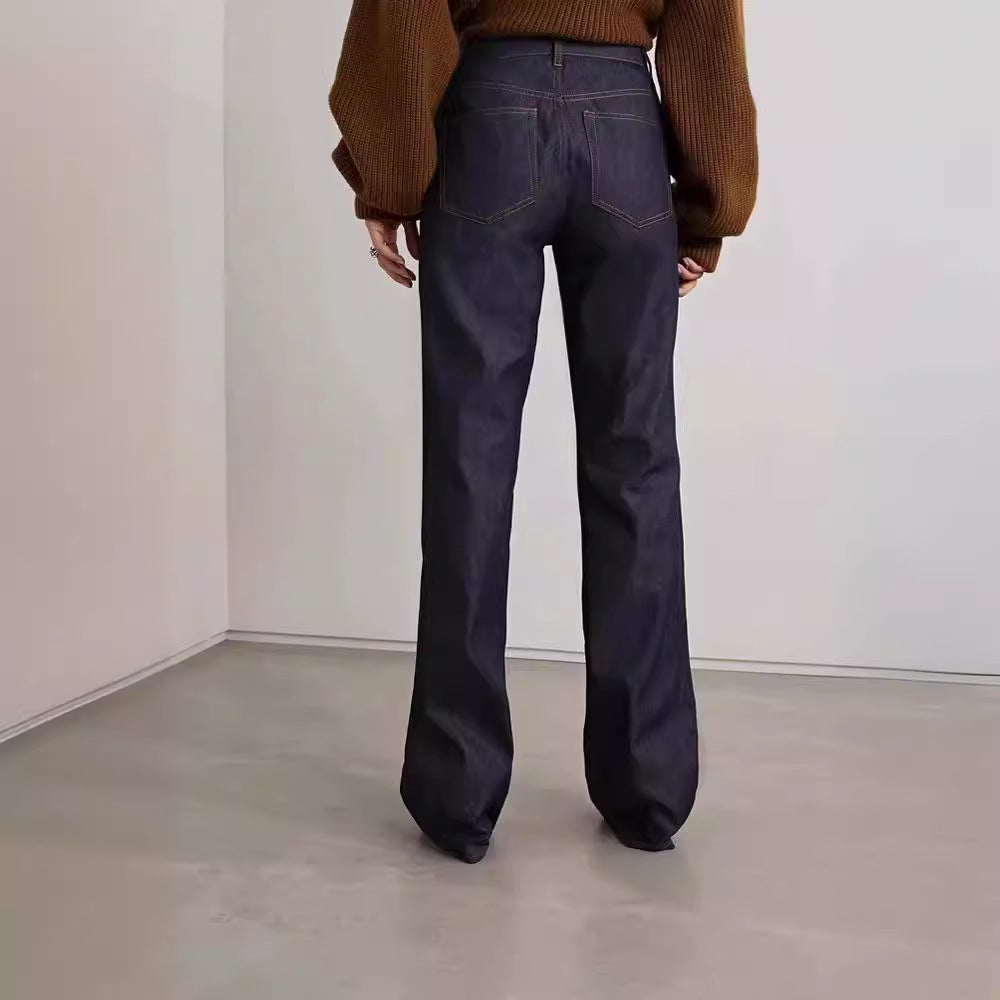 Damen Hochgeschnittene Weite Jeans Norvielle