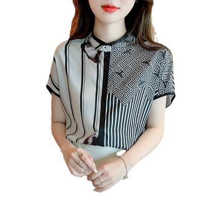 Damen Bluse Grafisches Muster Elegantes Design Norvielle