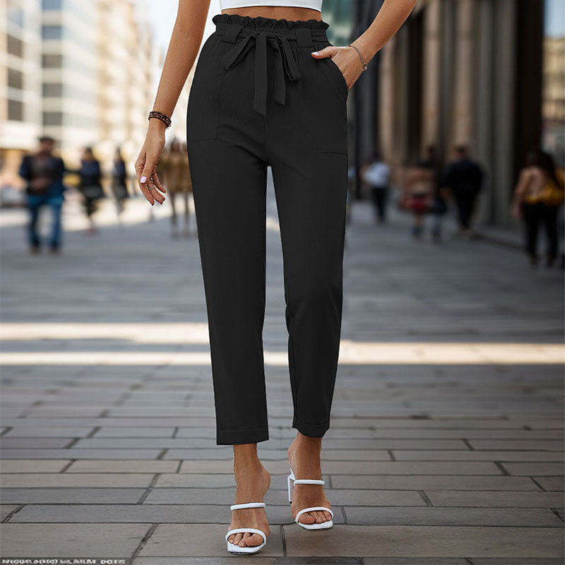 Damen Bundfaltenhose mit Bindegürtel Norvielle