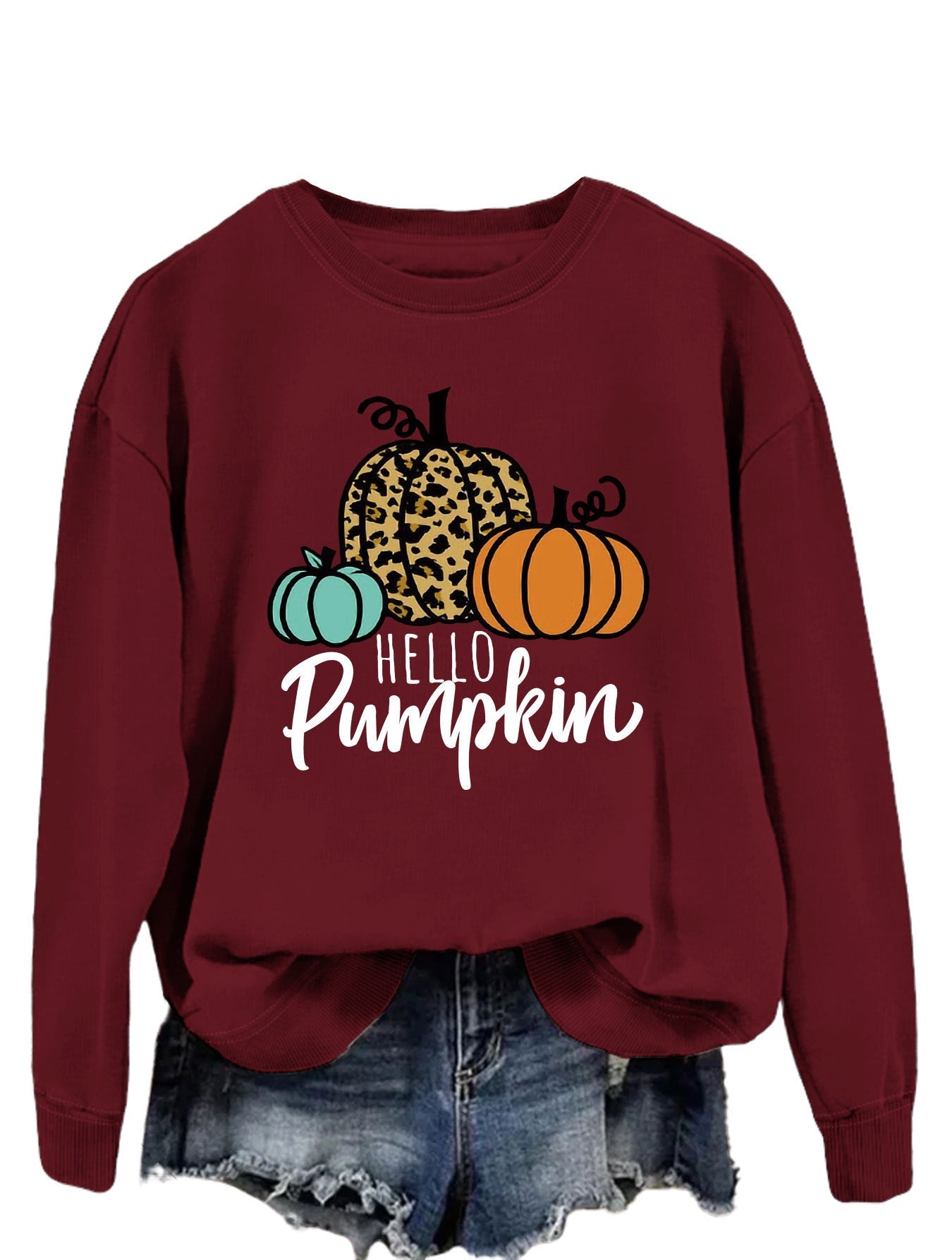Damen Sweatshirt Herbstmotiv Lässiger Schnitt Norvielle