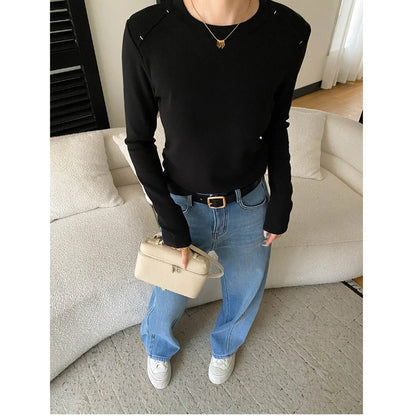 Damen Langarmshirt Rundhalsausschnitt Daumenlöcher Norvielle