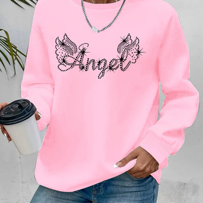 Damen Sweatshirt Glitzernd Lässig Norvielle