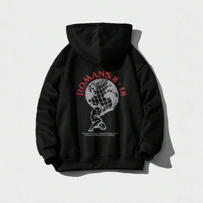 Damen Kapuzenpullover Weltmotiv Hochwertiger Druck Norvielle