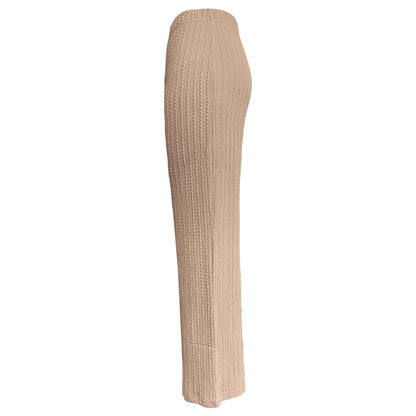Damen Rippstrick-Hose Hochwerder Bund Seitentaschen Norvielle