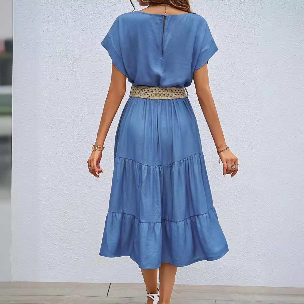 Damen Midi-Kleid Fließend Voluminöser Rock Norvielle