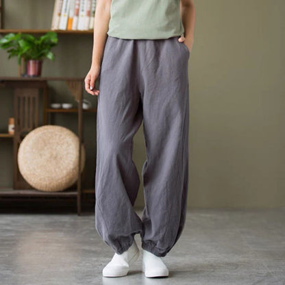 Damen Bequeme Luftpants Elastischer Bund Norvielle