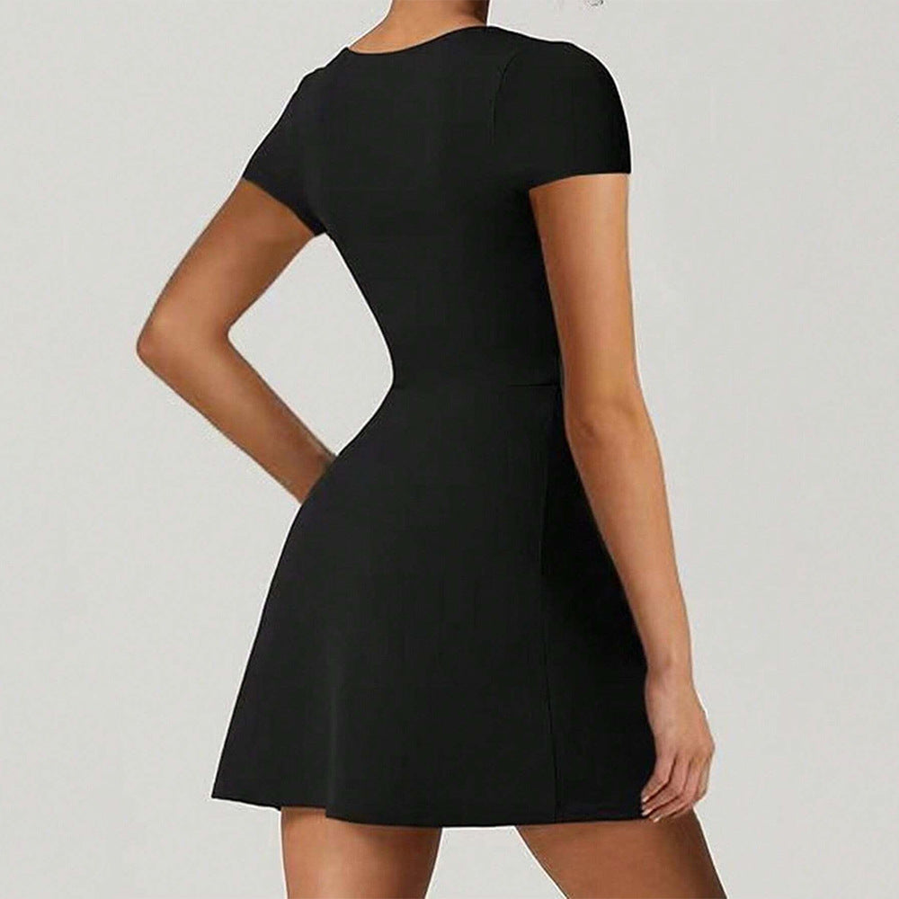 Damen Oversized Sommerkleid mit quadratischem Ausschnitt und Schlitzen
