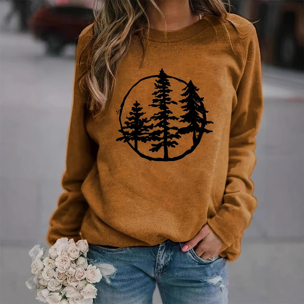 Damen Sweatshirt Naturmotiv Lässiger Schnitt Norvielle