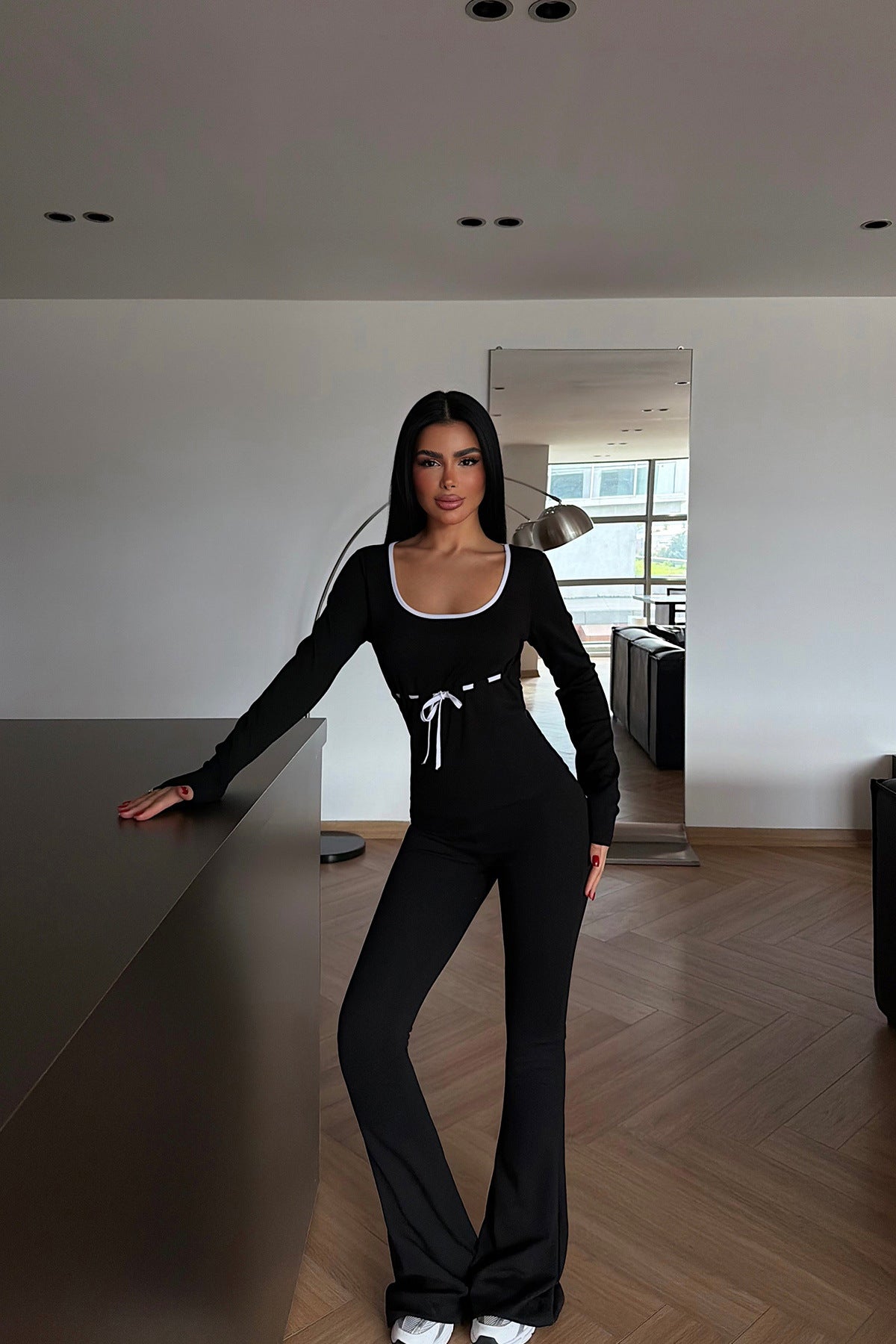 Damen Jumpsuit V-Ausschnitt Tailliert Norvielle