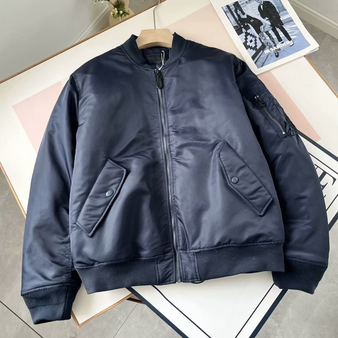 Damen Kunstleder Bomberjacke Praktische Taschen