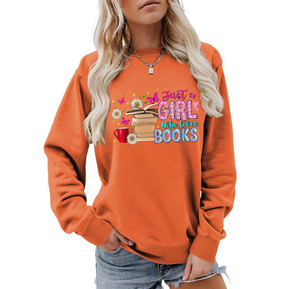 Damen Sweatshirt Buchmotiv Lässig Norvielle
