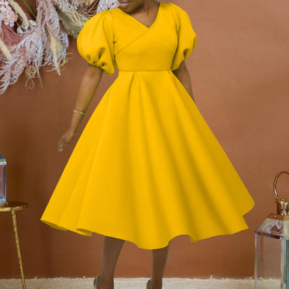 Damen Maxikleid Puffärmel Elegante Taillierung Norvielle - Norvielle