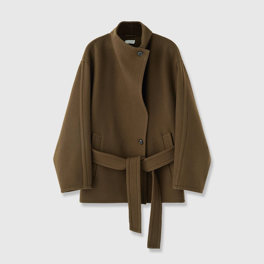Damen Oversized-Mantel mit Bindegürtel Norvielle