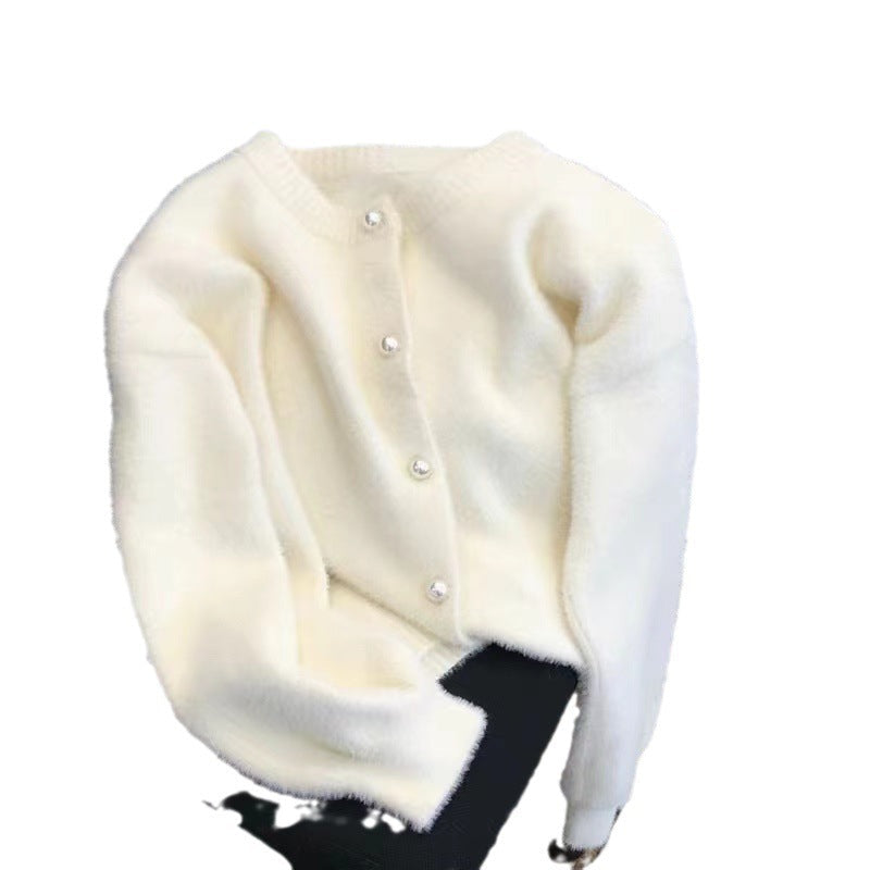 Damen Longpullover Flauschig Rundhals Norvielle