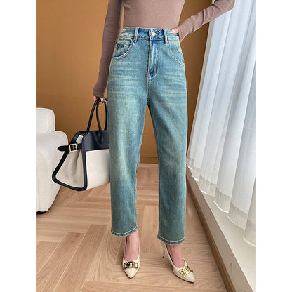 Damen High-Waist Jeans Nachhaltige Baumwolle Lässiger Schnitt - Norvielle
