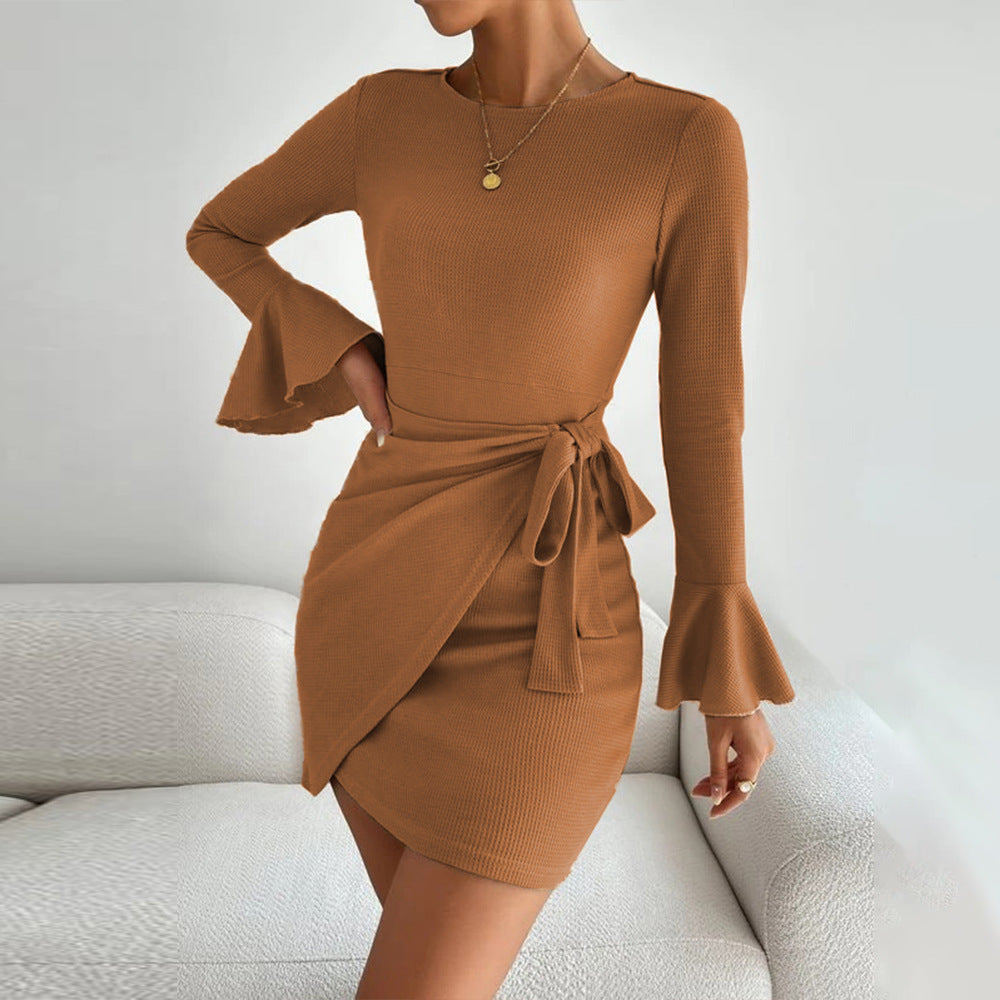 Damen Wickelkleid Weite Ärmel Tailliert Norvielle - Norvielle