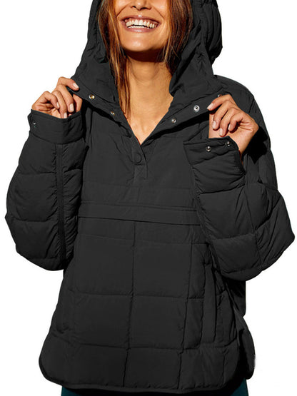 Damen Steppjacke Übergröße mit Kapuze Norvielle