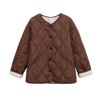 Damen Steppjacke Modern Knopf Norvielle - Norvielle