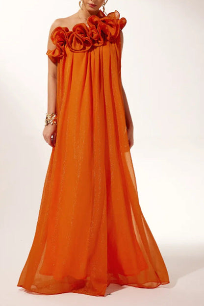 Damen Maxikleid Rüschendesign Norvielle