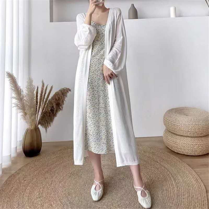 Damen Maxikleid Leichtes Kimono-Overlay Norvielle
