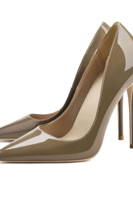 Norvielle Damen Stiletto High Heel Schuhe Spitze 12cm