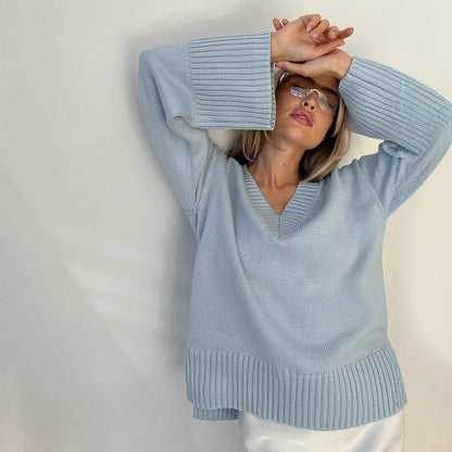 Damen leichter V-Ausschnitt Pullover Norvielle - Norvielle