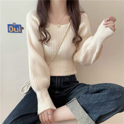 Damen Strickpullover Weitärmlig Norvielle