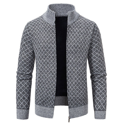 Herren Strickblazer Strukturiertes Muster Anthrazit