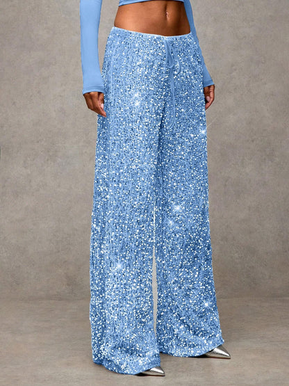 Damen Palazzo-Hose Paillettenbesatz