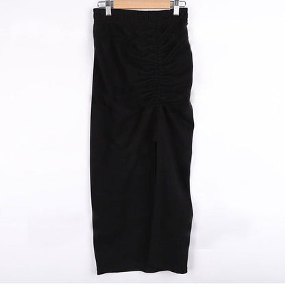 Damen Midirock Raffung Elegant