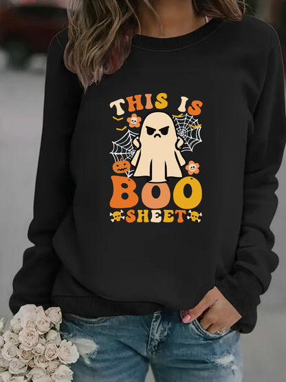 Damen Sweatshirt Herbstlich Geist-Print Lässig Norvielle