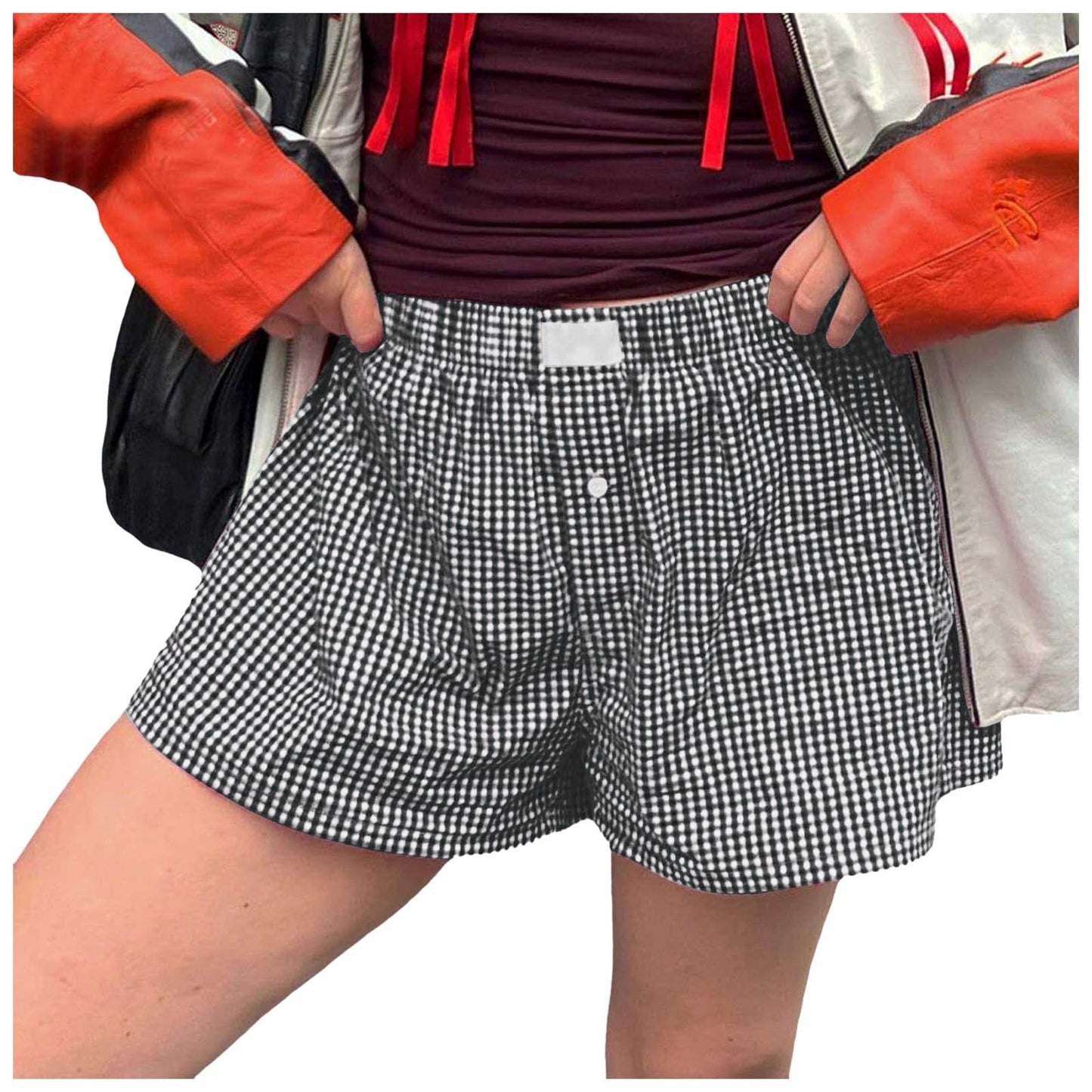 Damen Boxershorts Kariert Norvielle