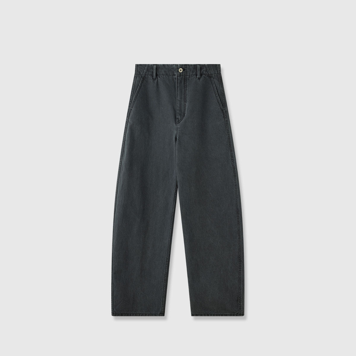Damenweite Denim-Hose Hochbund Komfortschnitt