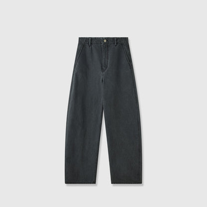 Damenweite Denim-Hose Hochbund Komfortschnitt