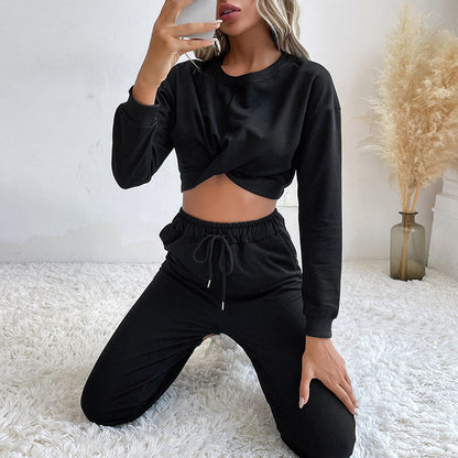 Damen Jumpsuit Elastischer Bund Knoten-Detail