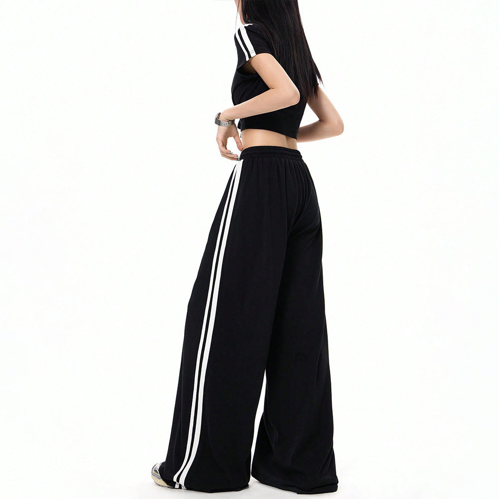 Damen Sportset Crop- und Hose mit Slip-Details