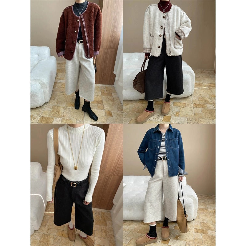 Damen Strickjacke Oversized Kuschelig mit Knöpfen Beige