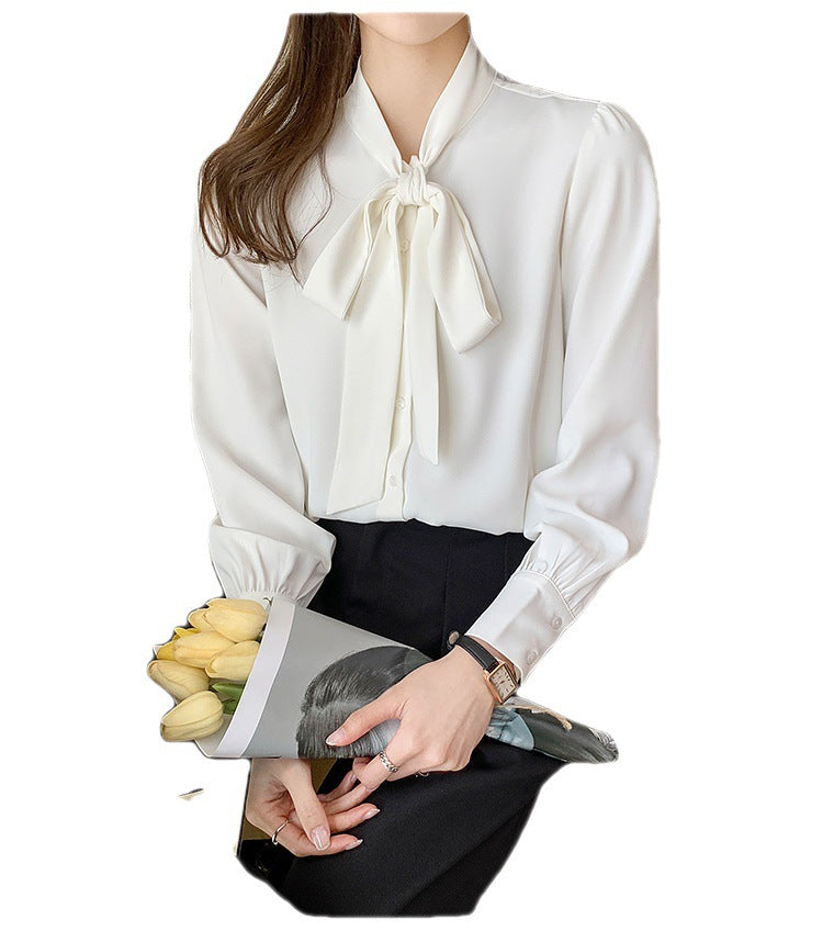 Damen Bluse mit Schleife und Rüschendetails Norvielle